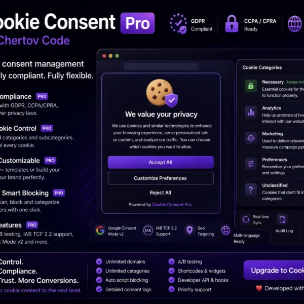 Cookie Consent Pro by Chertov Code